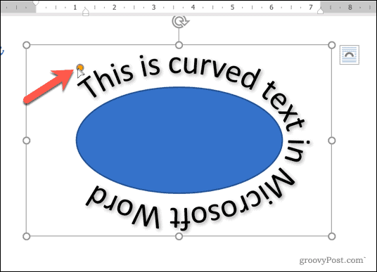 WordArt teksta ceļa pārveidošana ap formu programmā Word