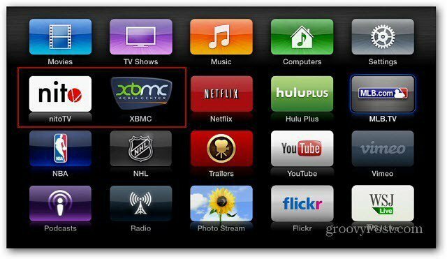 XBMC Nitro ikonas Apple TV