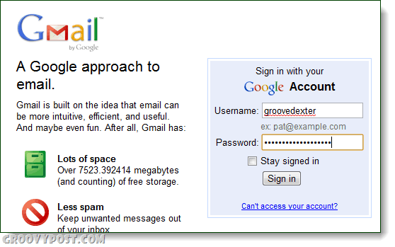 Gmail pieeja pieteikšanās pa e-pastu