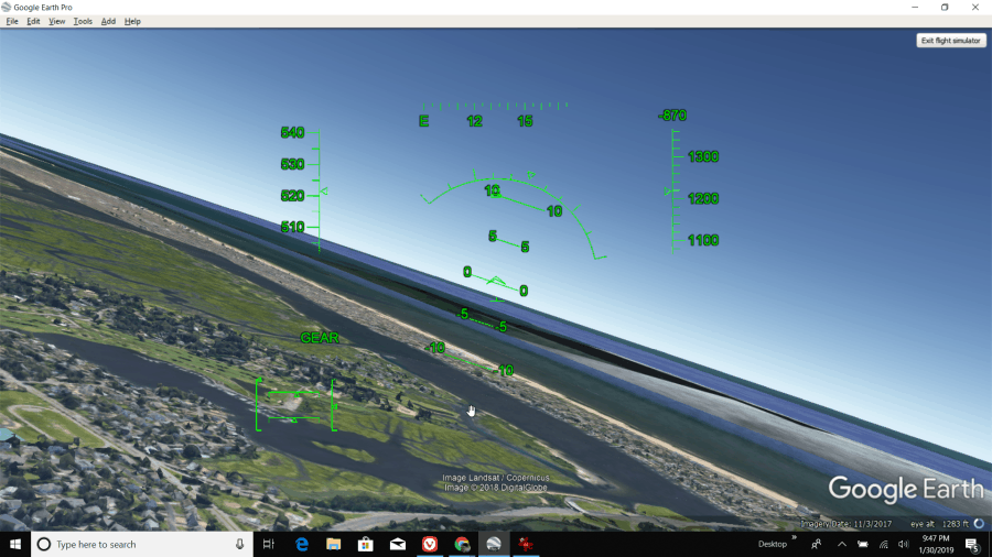 google zemes lidojuma simulators