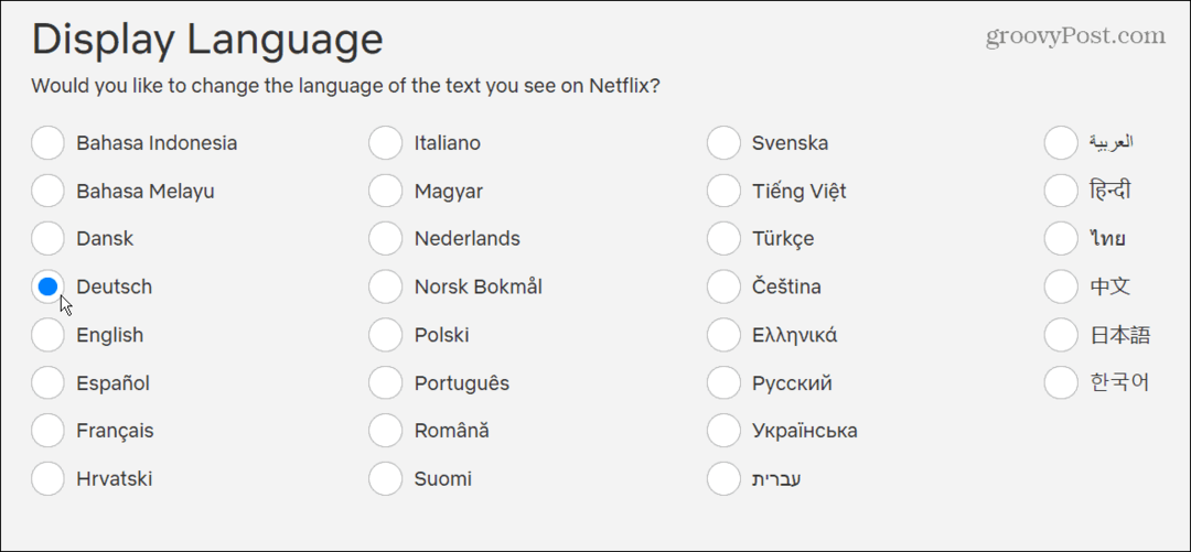 Mainiet Netflix valodu uz jaunu