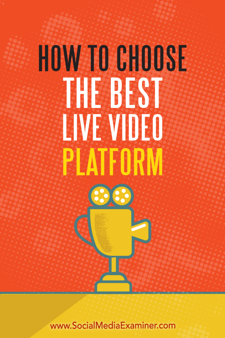 Kā izvēlēties labāko Live Video platformu: sociālo mediju eksaminētājs