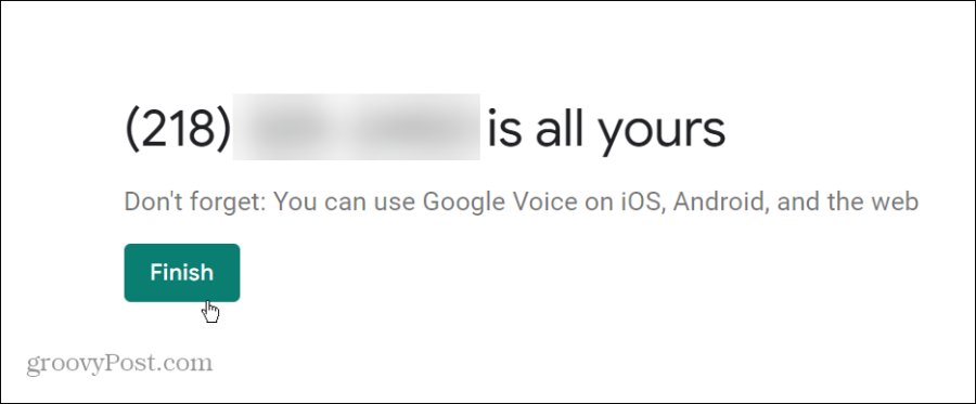 Jūsu Google Voice numurs