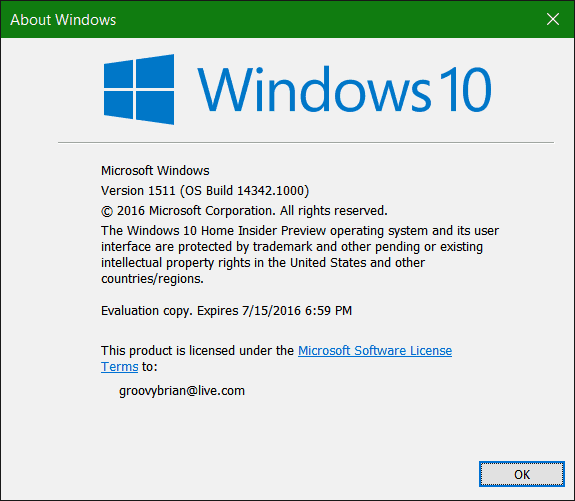 Windows 10 priekšskatījums 14342