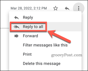 Atbildēt visiem pakalpojumā Gmail