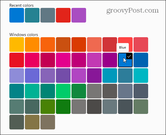 Windows akcentu krāsa Windows 11