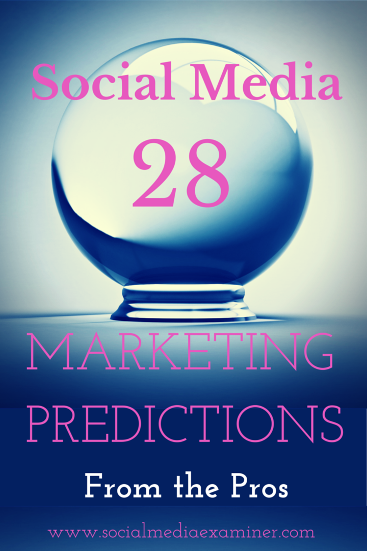 28 sociālo mediju mārketinga prognozes 2015. gadam no profesionāļiem: sociālo mediju eksaminētājs