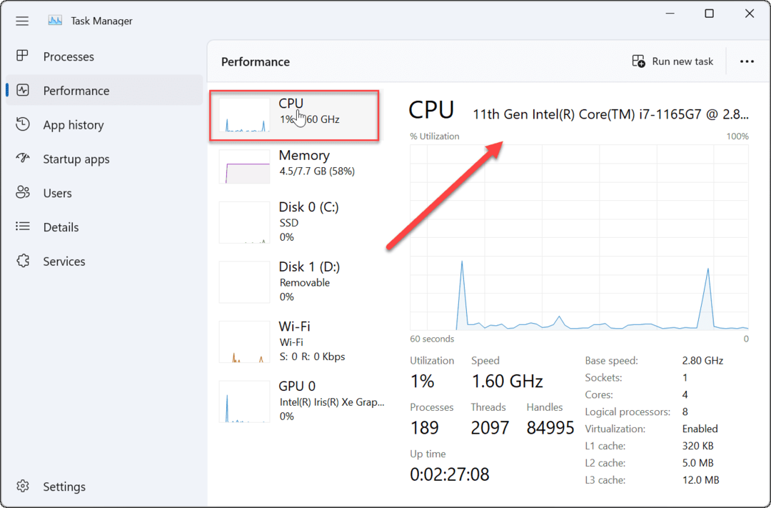 Atrodiet savu Intel CPU paaudzi operētājsistēmā Windows 11