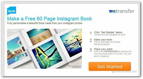 WeTransfer piedāvā bezmaksas 60 grāmatu Instagram fotoattēlu grāmatu