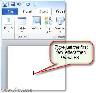 izmantojiet taustiņu f3, lai programmā Word vai Outlook ievietotu automātisko tekstu
