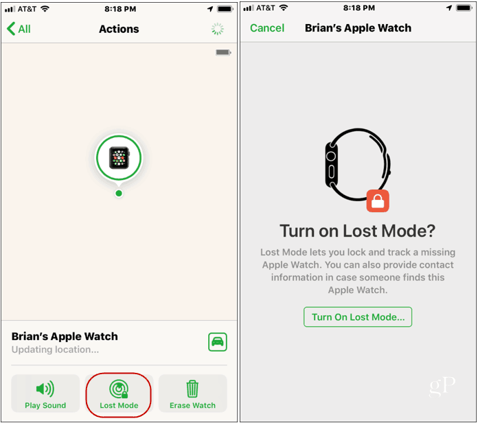Atrodiet Apple Watch_Lost_Mode
