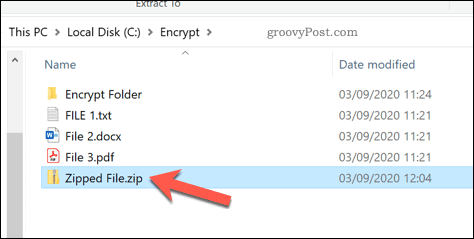 ZIP faila atvēršana operētājsistēmā Windows 10