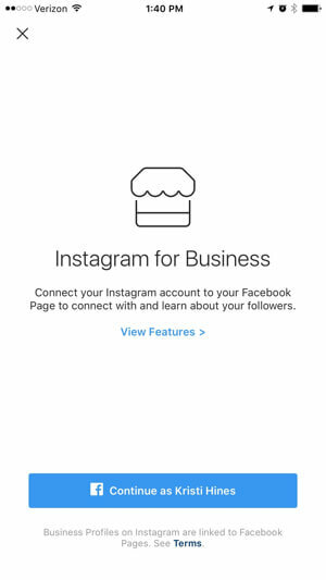 instagram biznesa profils izveido savienojumu ar facebook lapu