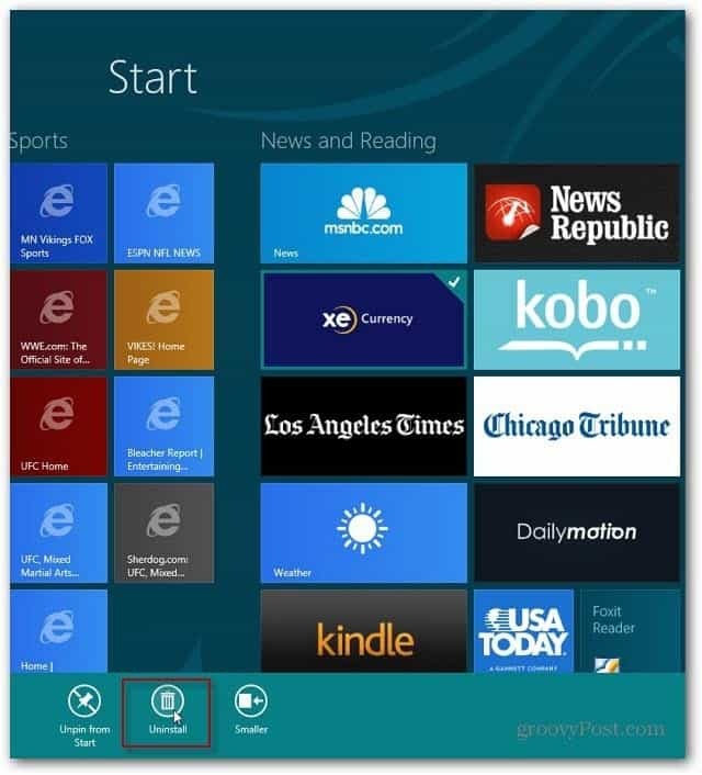 Kā atinstalēt Windows 8 lietotnes