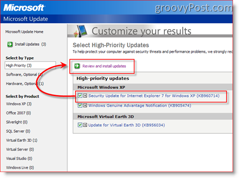 Kā instalēt atjauninājumus, izmantojot Microsoft Update