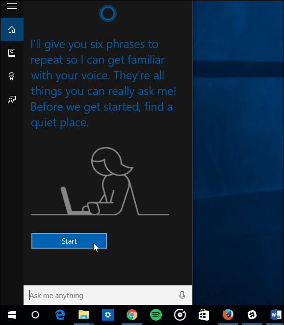 Sāciet Lean my Voice Cortana vedni