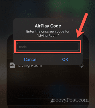 iphone airplay piekļuves kods