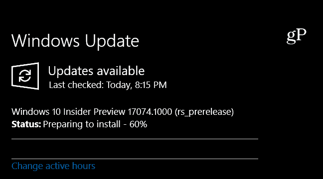Windows 10 priekšskatījums Build 17074