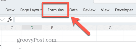 Excel formulu izvēlne