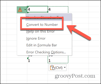 Excel konvertēt uz numuru