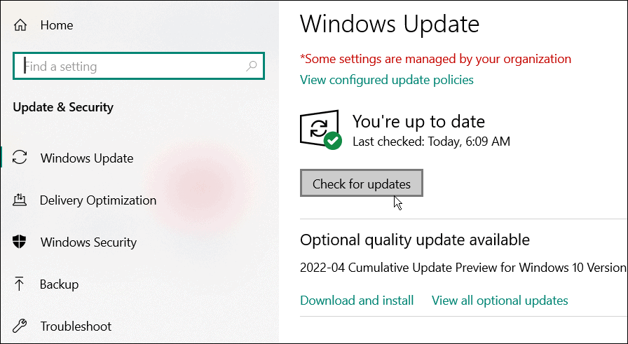 pārbaudiet Windows 10 atjauninājumus