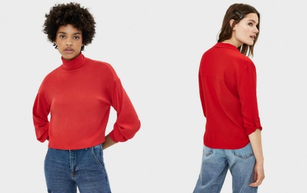 sarkanās krāsas džemperis