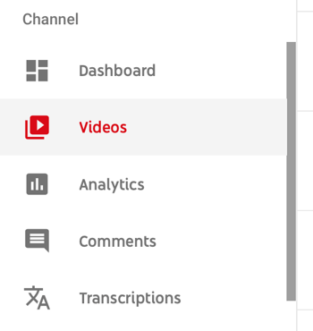 Kā izmantot video sēriju, lai palielinātu savu YouTube kanālu, izvēlnes opcija, lai atlasītu konkrētu YouTube videoklipu, lai skatītu analītiskos datus