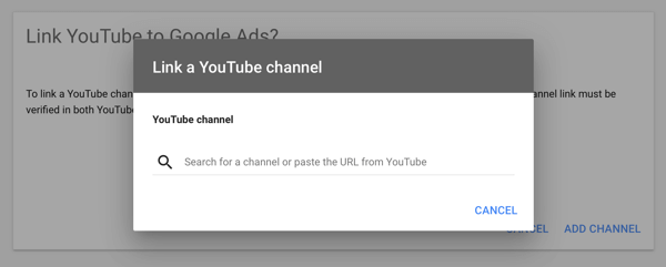 Kā izveidot YouTube reklāmu kampaņu, 2. darbība, iestatiet YouTube reklamēšanu, saistiet YouTube kanālu