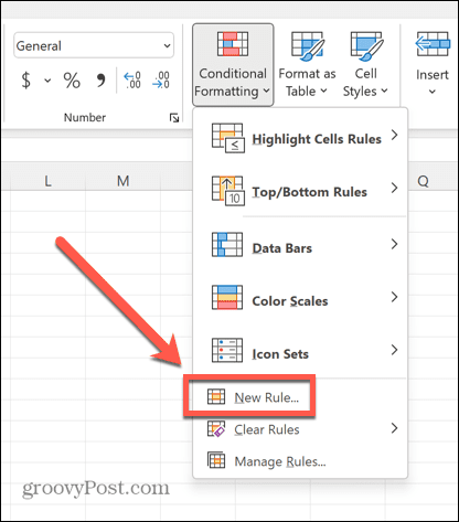 Excel jauns noteikums