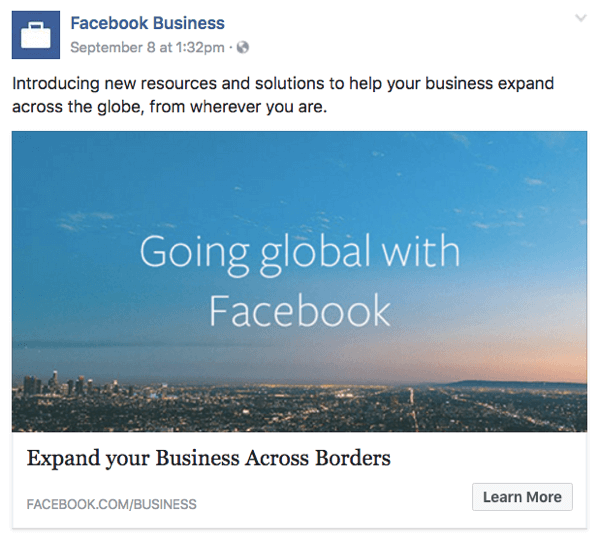 facebook globālajam biznesam