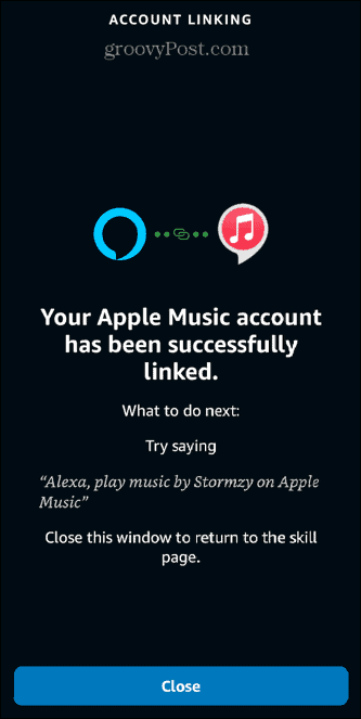pievienots alexa Apple mūzikas konts