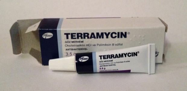 TERRAMYCIN Ziedes blakusparādības