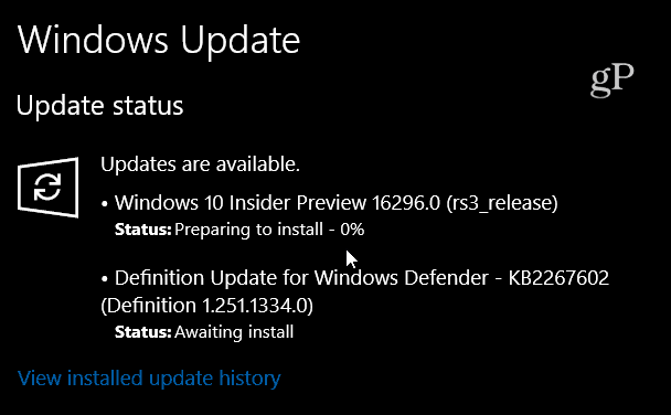Windows 10 būvēt 16296