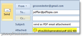 automātiski konvertēta un pievienota pdf faila nosūtīšana perspektīvā 2010