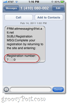 SMS surogātpasts no AT&T