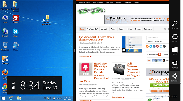 Windows 8.1 mūsdienu UI darbvirsma