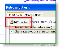 Izveidojiet jaunu Outlook kārtulu un brīdinājumu