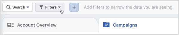 facebook reklāmu pārvaldnieka filtri