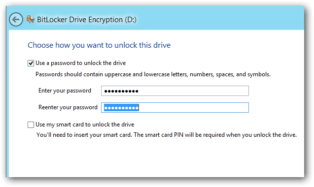 Šifrējiet USB zibatmiņu operētājsistēmā Windows 8
