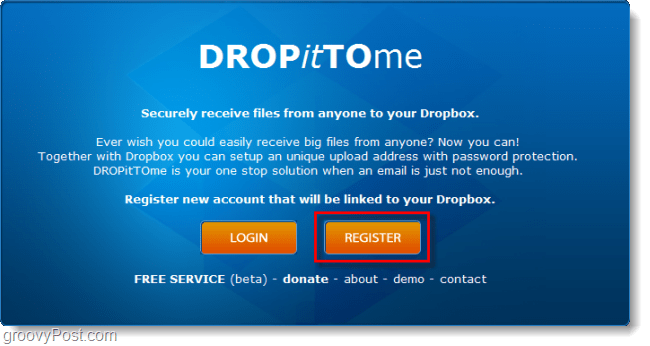 izveidojiet dropittome dropbox augšupielādes kontu
