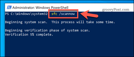 SFC rīka izmantošana operētājsistēmā Windows 10