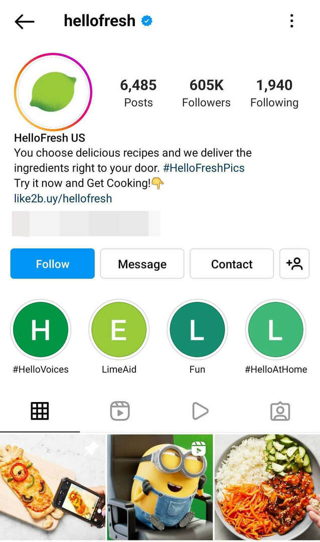 kā-to-instagram-grid-pinning-feature-marketing-limited-time-offer-hellofresh-step-1