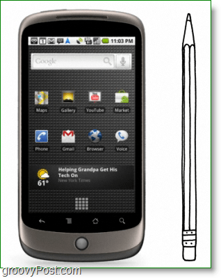 Google Nexus One ir tikpat garš / resns kā zīmulis