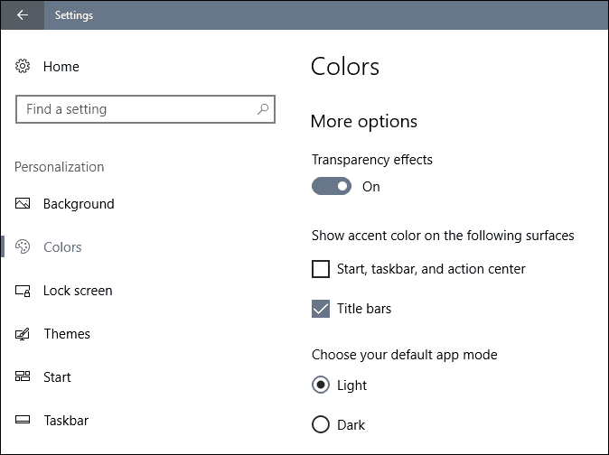 pielāgoti Windows 10 veidotāji atjaunina krāsas