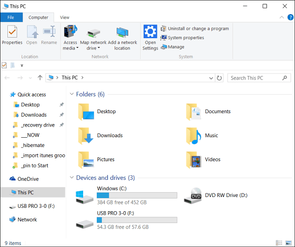 Padariet Windows 10 File Explorer atvērtu šim datoram, nevis ātrai piekļuvei