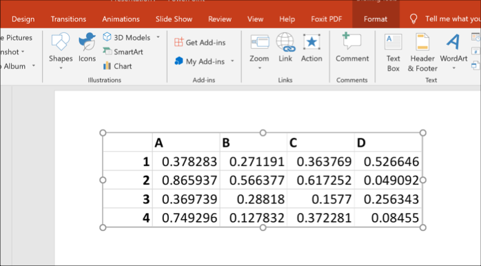 Excel dati kā objekts programmā PowerPoint