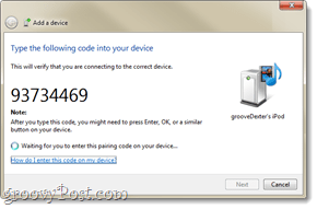 Bluetooth savienošanas pāra kods Windows 7