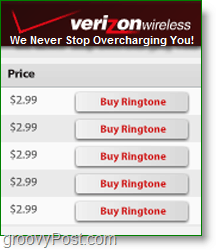 Izveidojiet pats savus zvana signālus -Verizon maksā 3 USD! Nav groovy