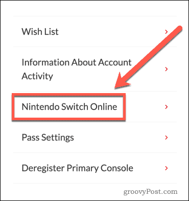 Nintendo Switch tiešsaistes vietnes iestatījumi