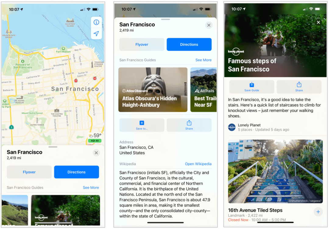Kā Apple mainīja Maps operētājsistēmā iOS 14, macOS Big Sur
